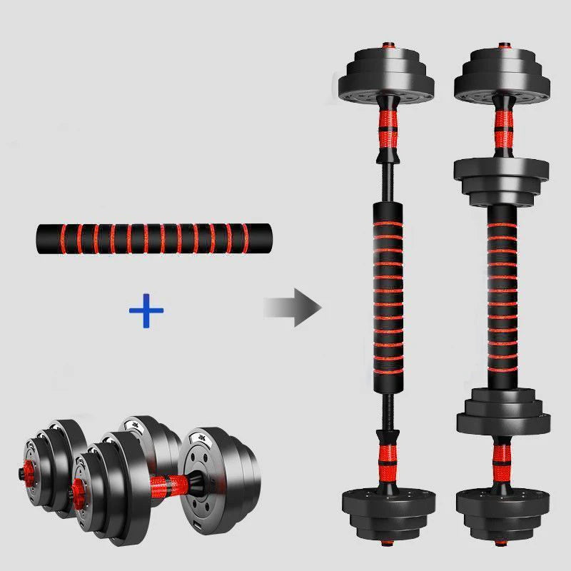 5 To 44 Lbs Adjustable Dumbbell To Barbell Set Anti Slip