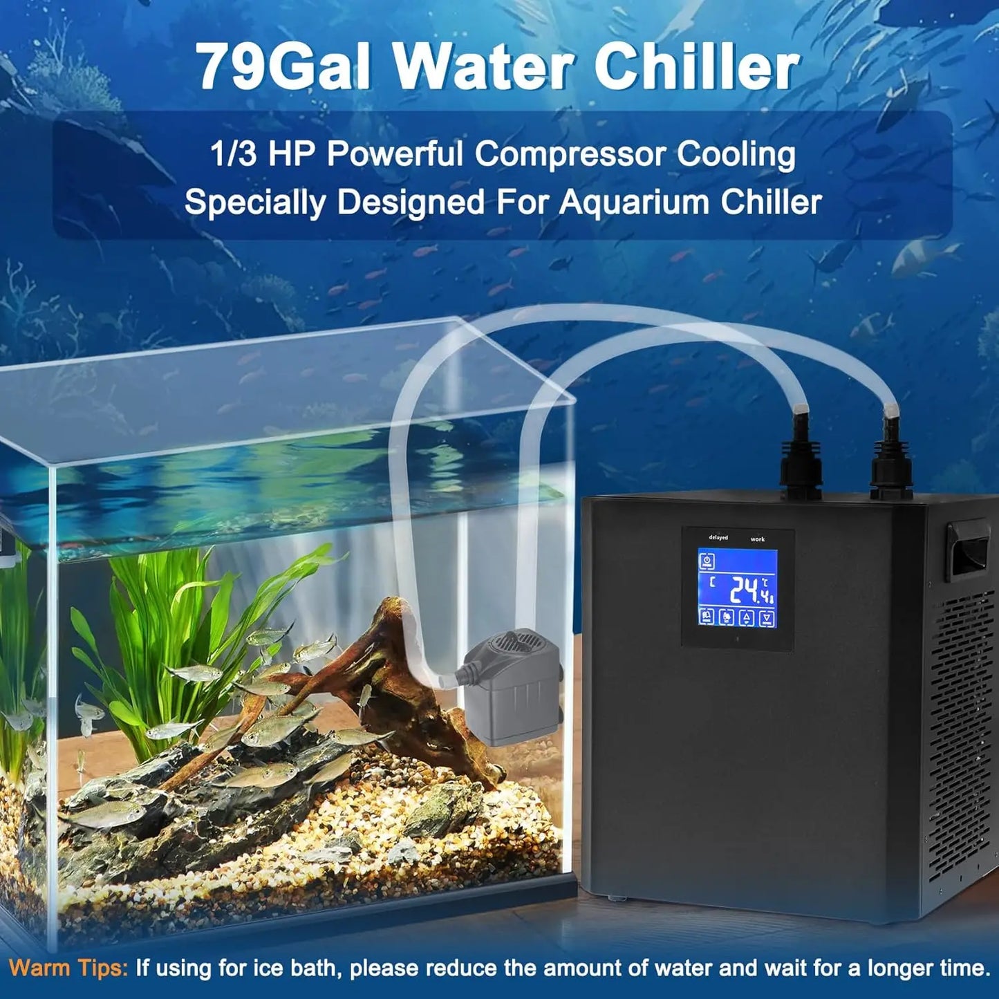 Aquarium Chiller 79 Gal One Third HP Water Cooling System