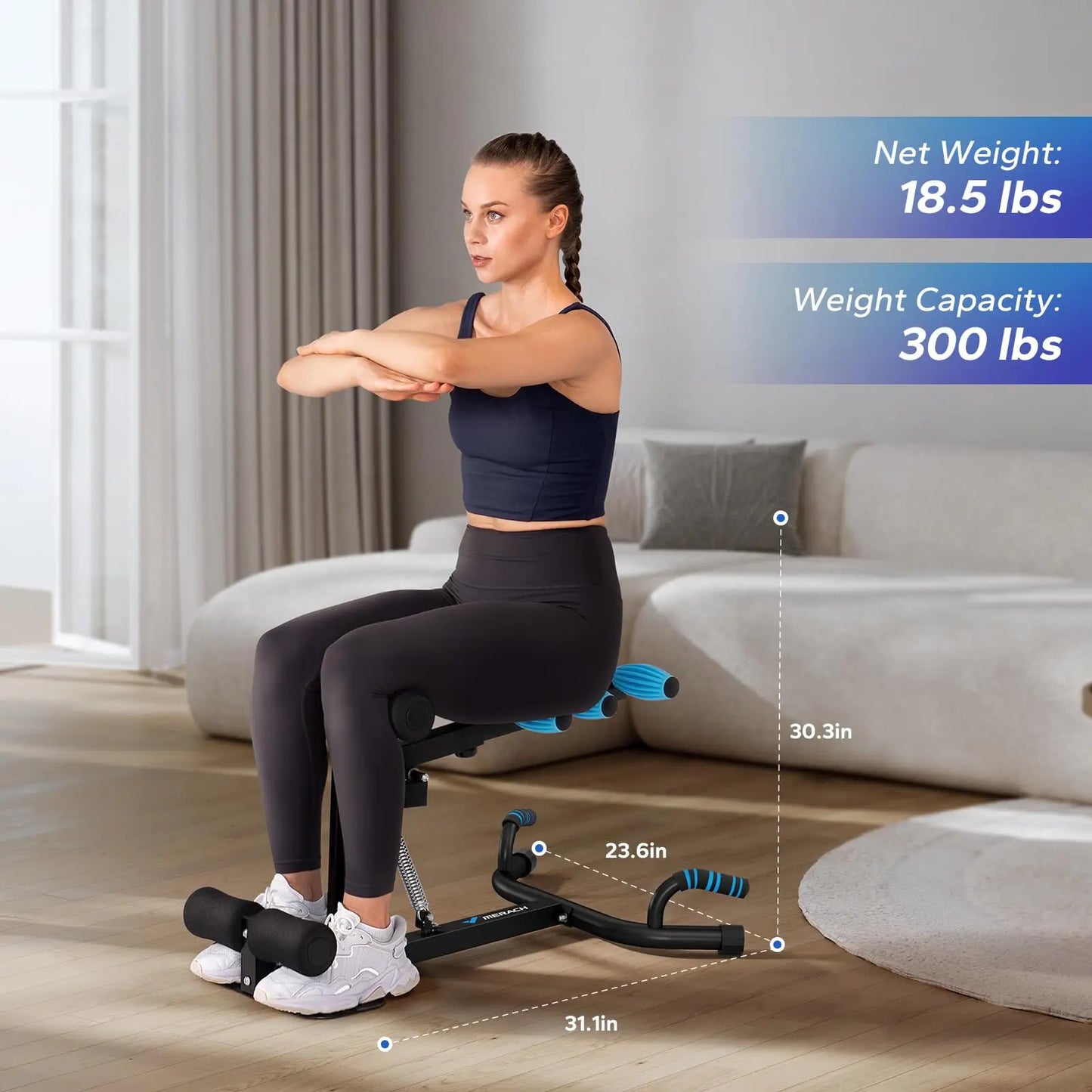 Merach Deep Squat Machine Adjustable Glutes Core Trainer