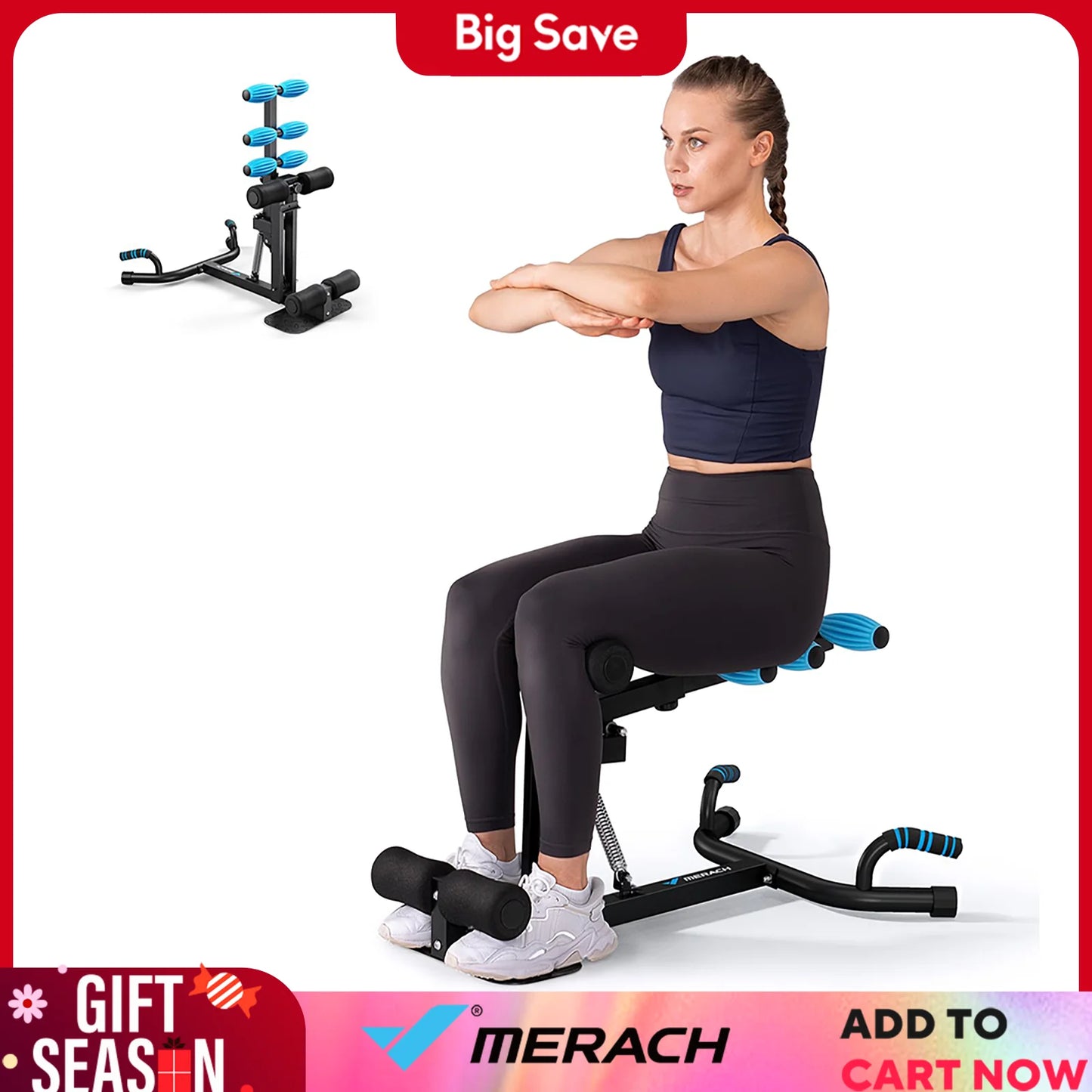 Merach Deep Squat Machine Adjustable Glutes Core Trainer