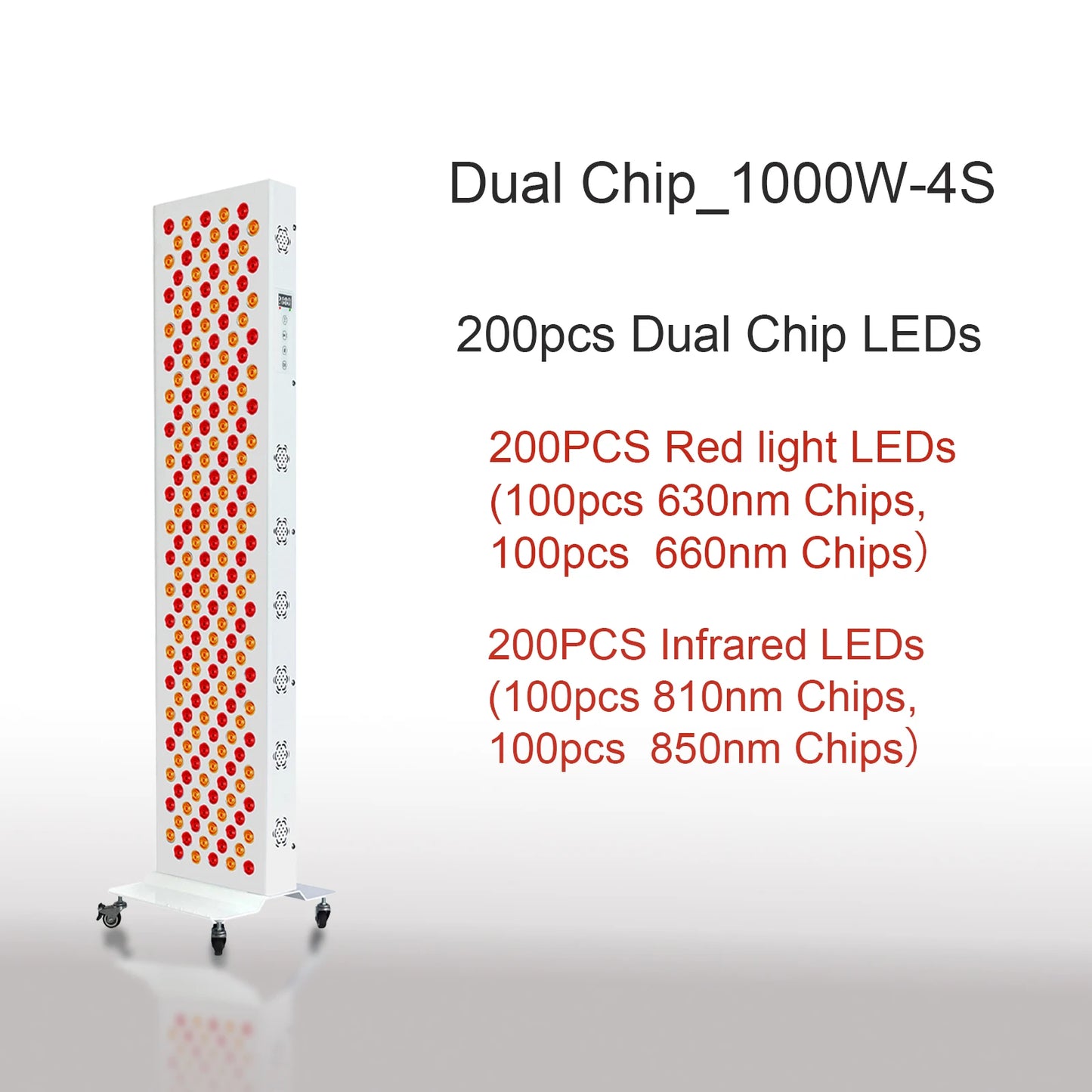 Dual Chip Red Light Therapy Panel 630nm 660nm 810nm 850nm