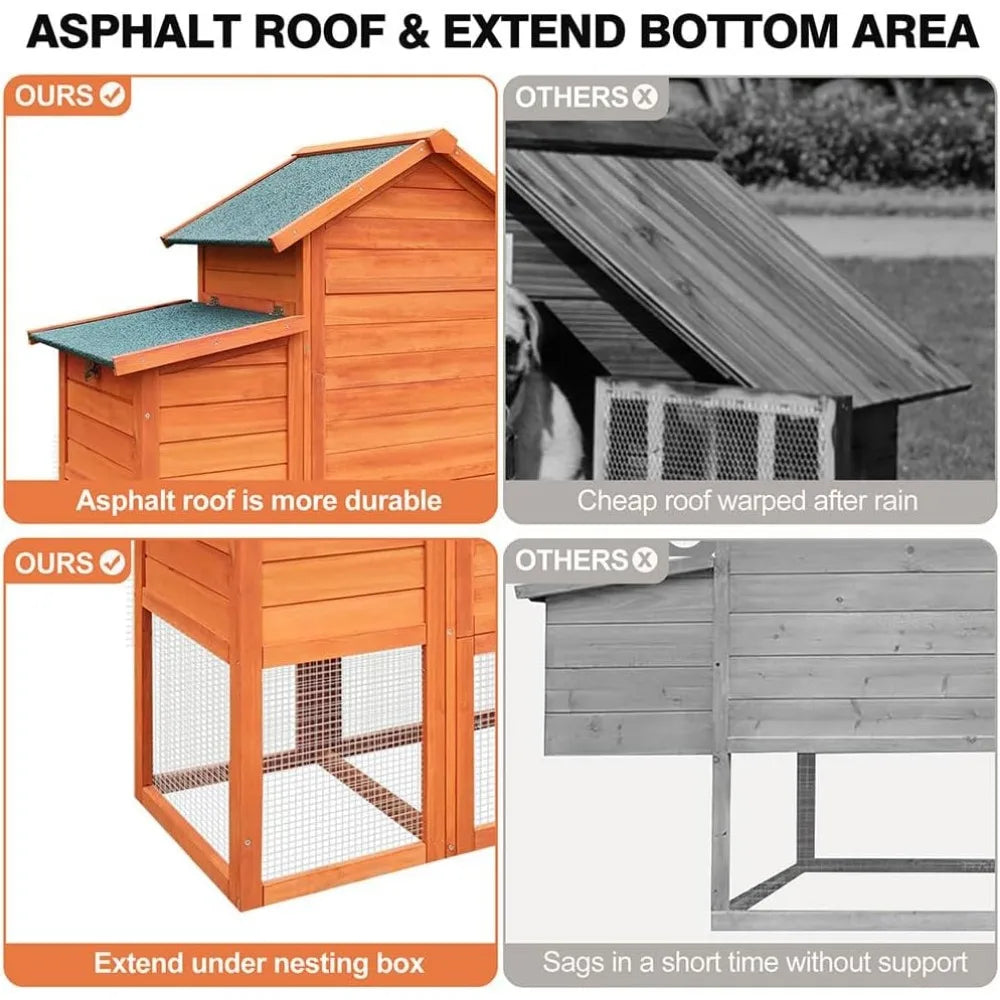 Large 122 Inch Wooden Chicken Coop For Indoor Outdoor Use