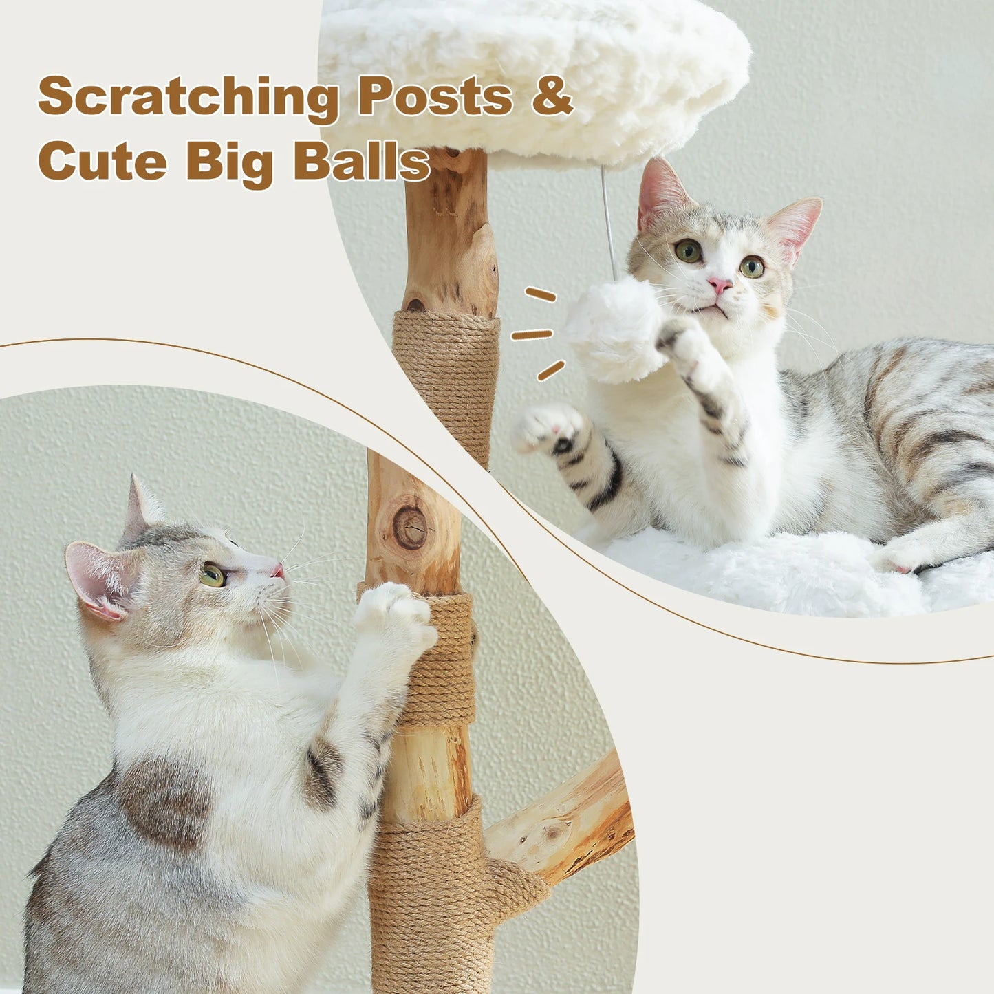 Flower Cat Tree Indoor Cats Modern Wood Tower With Perches