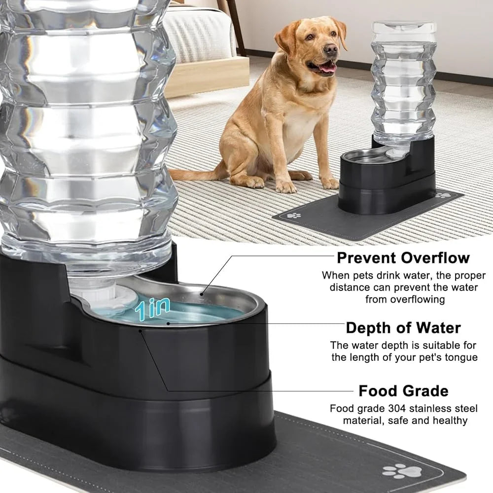 9L Raised Cat And Dog Water Fountain Stainless Steel