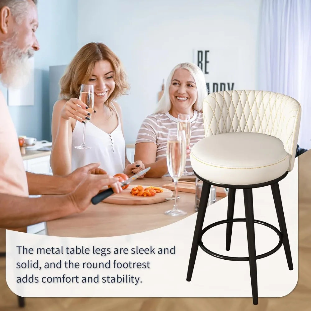 Bar Stools Set Of 4 27 Inch Leather Counter Height Farmhouse