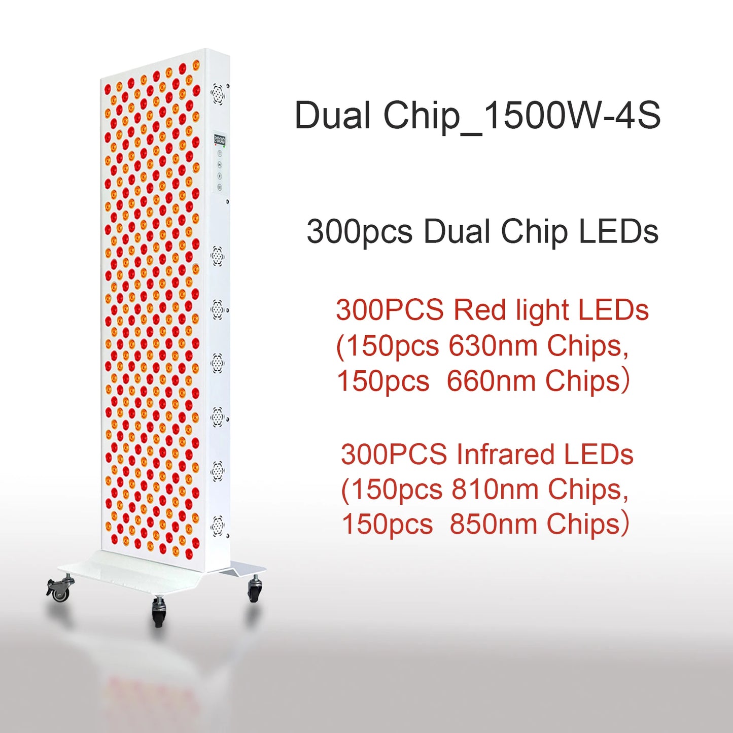 Dual Chip Red Light Therapy Panel 630nm 660nm 810nm 850nm