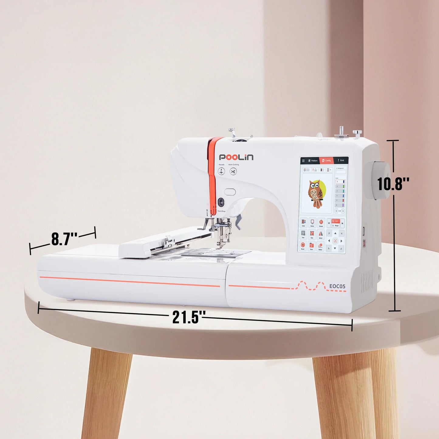 POOLIN Embroidery Machine EOC05 Computerized Machine Include Threads&Tear Away Stabilizer&Bobbin——EXCLUDING CUSTOMS DUTIES