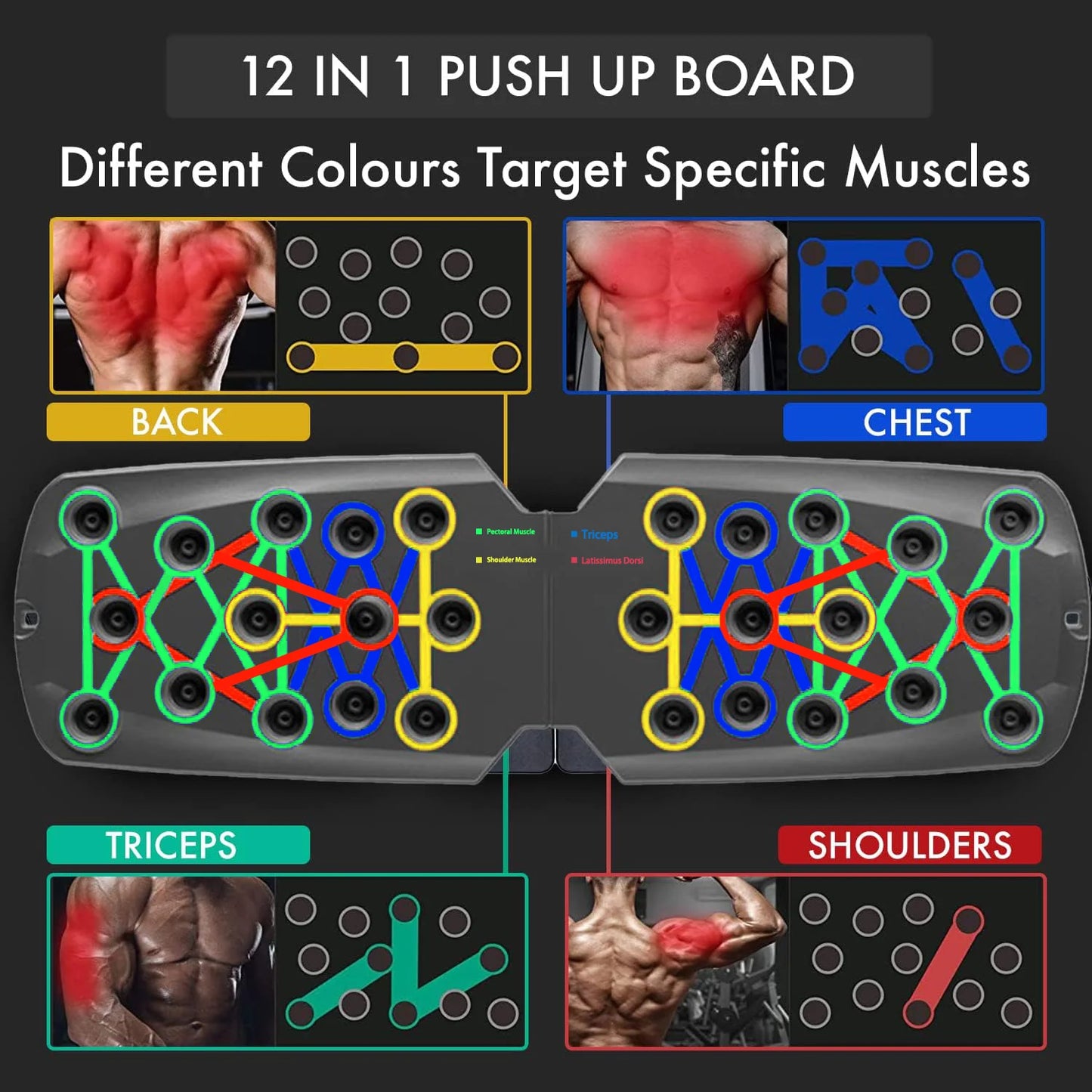 Push Up Board Set Portable Foldable Fitness Equipment Chest