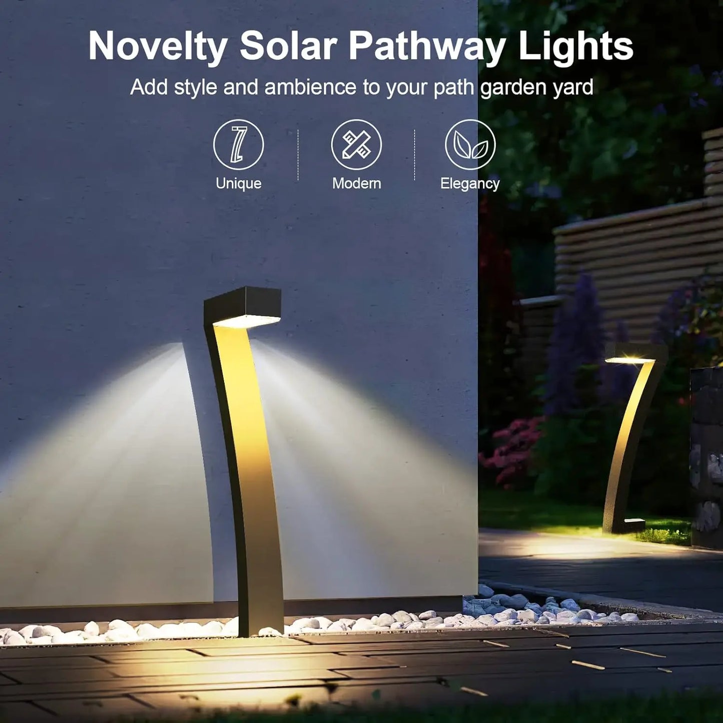 Six Pack Bright Solar Outdoor Pathway Lights Auto On Off