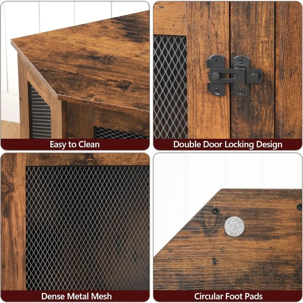 Corner Wooden Dog Crate End Table For Small To Medium Dog