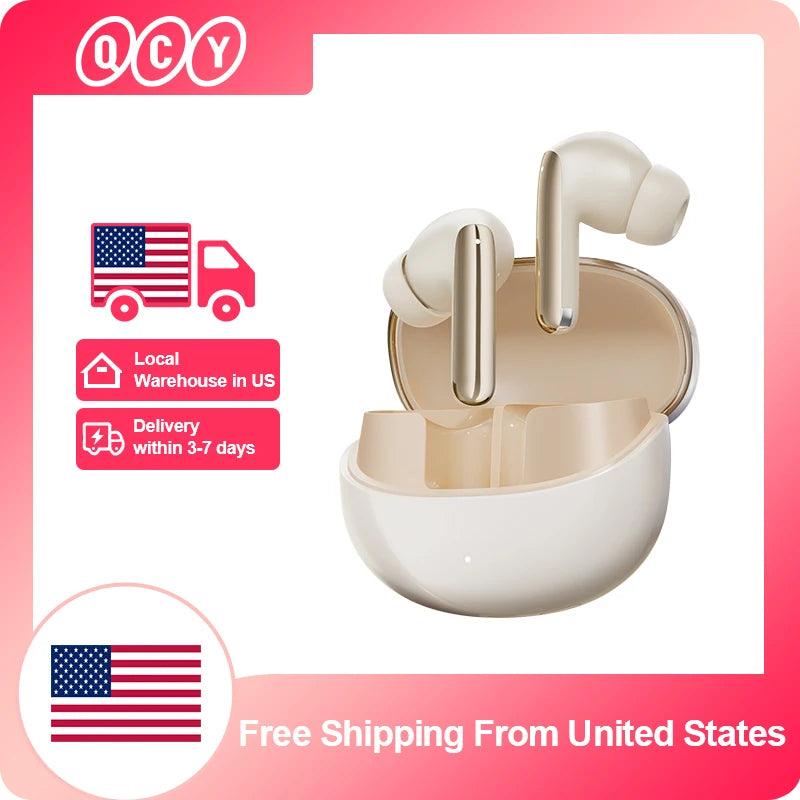 QCY MeloBuds Pro ANC Wireless Earphones 46dB Active Noise Cancellation Earbud Bluetooth 5.3 Hi-Res Audio with LDAC Headphones