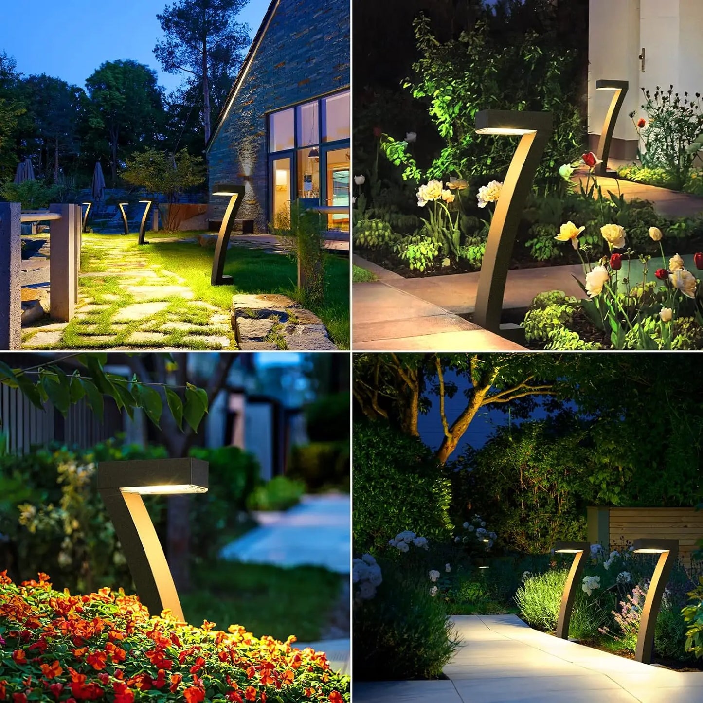 Six Pack Bright Solar Outdoor Pathway Lights Auto On Off