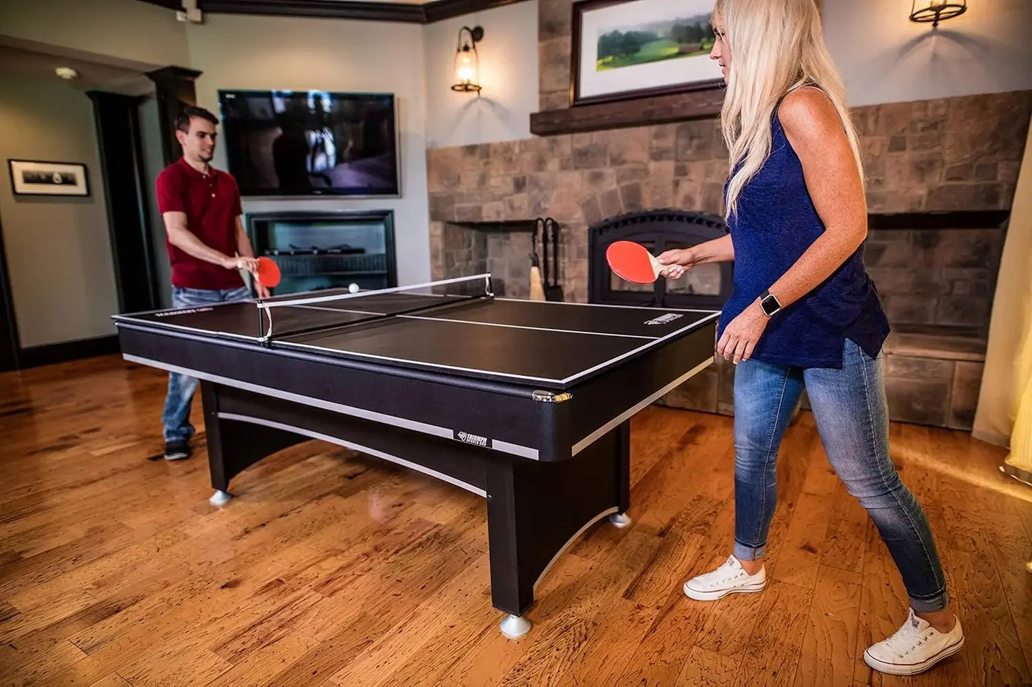 Phoenix 7’ Billiard Table with Table Tennis Conversion Top for a Game of Pool or an Action-Packed Table Tennis Game