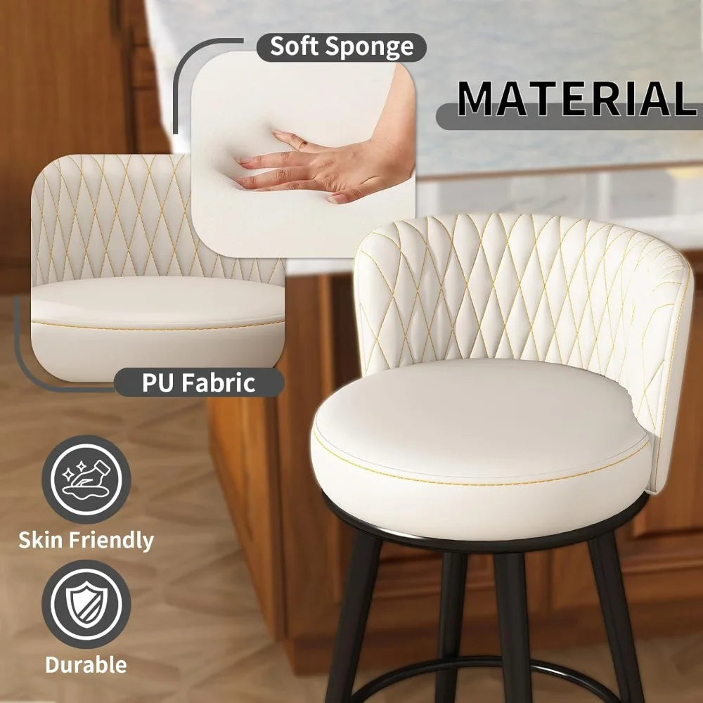 Bar Stools Set Of 4 27 Inch Leather Counter Height Farmhouse