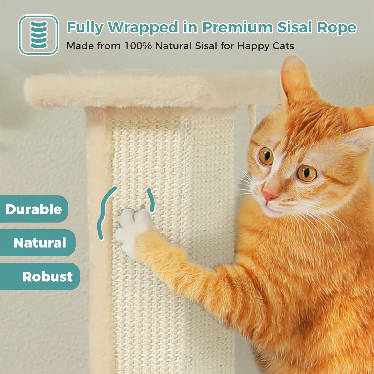 Large Cat Scratching Post For Indoor Cats With Dangling Ball