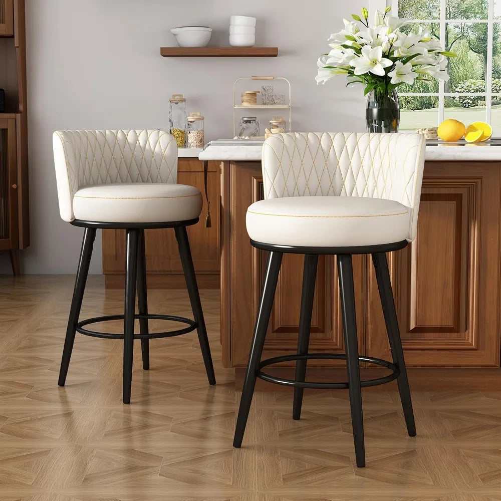 Bar Stools Set Of 4 27 Inch Leather Counter Height Farmhouse