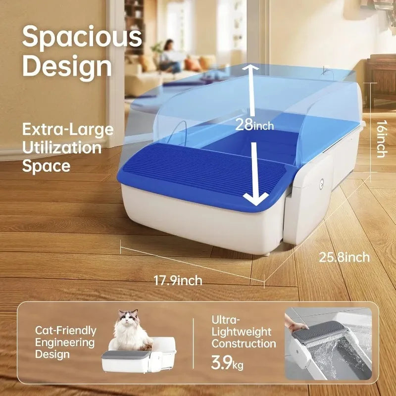 Automatic Self-Cleaning Cat Litter Box Odor-Free Oversized Intelligent Cat Toilet Large Semi-Enclosed Cat Sandbox Pet Supplies