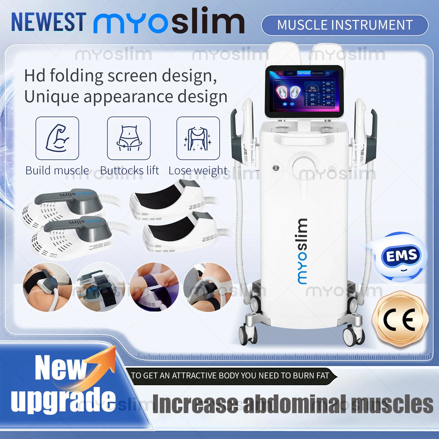 Pro Body Sculpting Device 6500W Magnetic Tech CE Certified Safe Slimming Multi Handle Activation Slimming Equipment