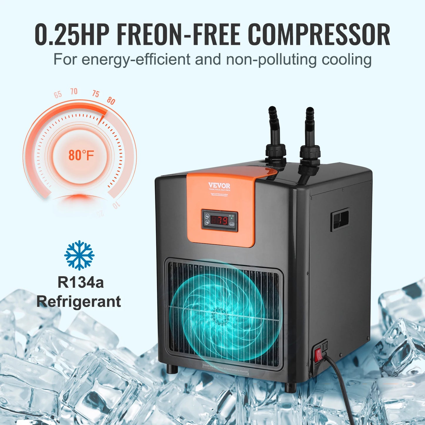 VEVOR Aquarium Chiller for Fresh Water Fish Tank Ultra Quiet