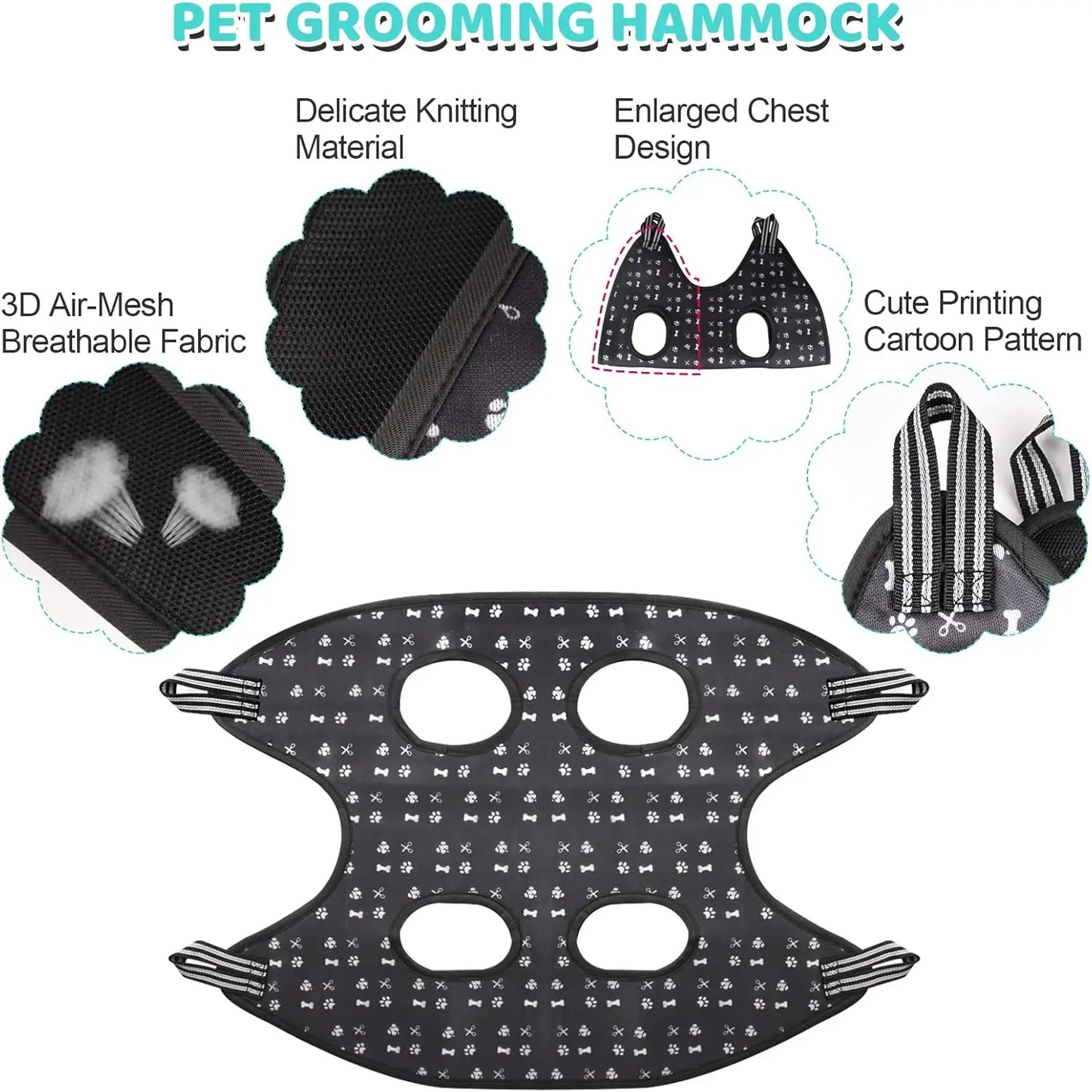 Pet Hammock Grooming Kit with Nail Clippers File Comb XXL