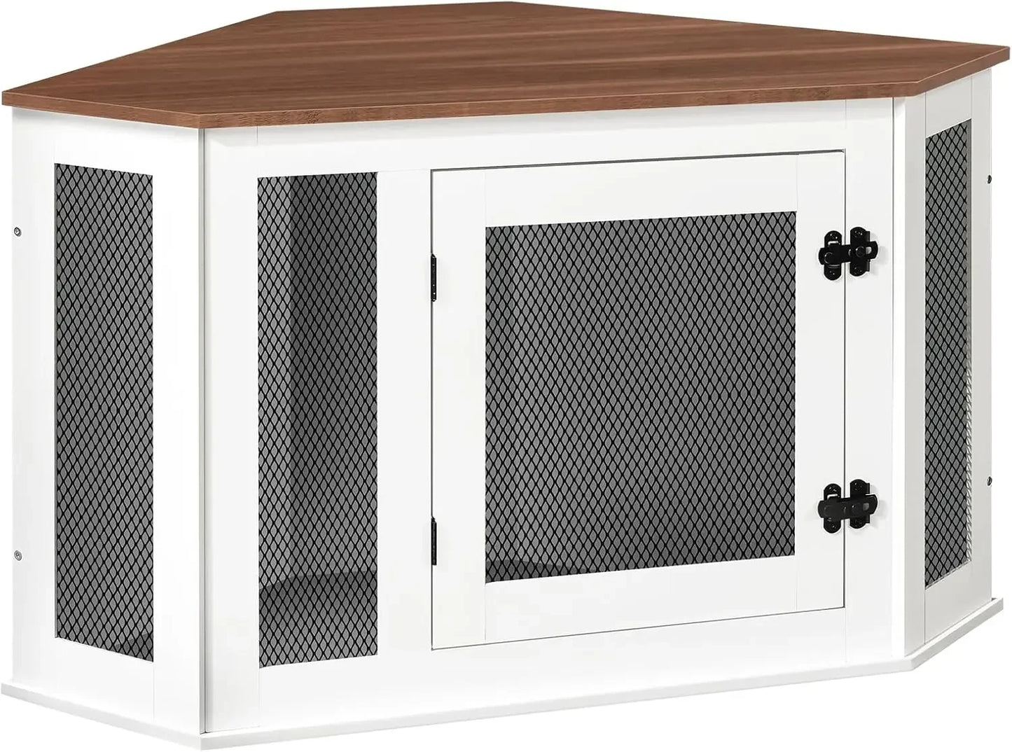 Corner Wooden Dog Crate End Table For Small To Medium Dog