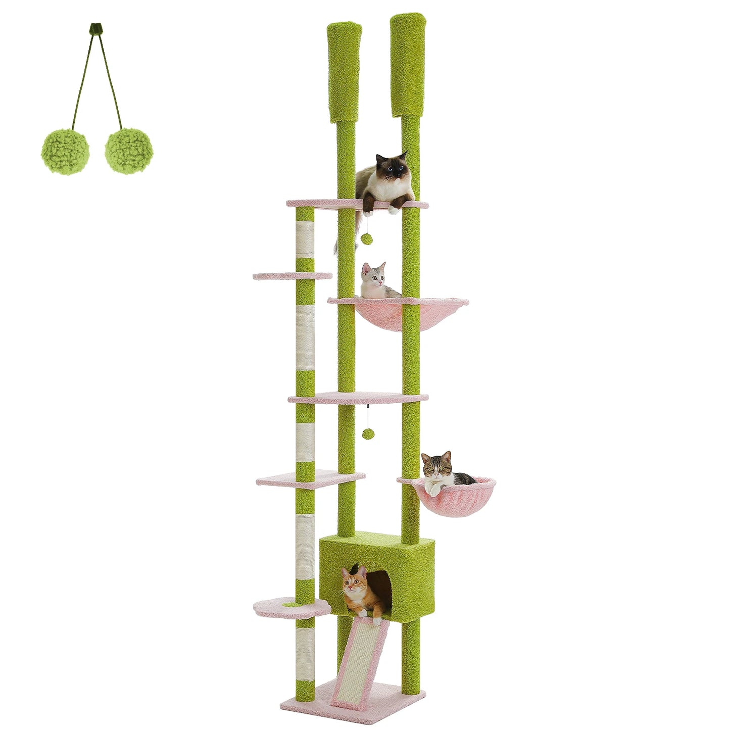Cactus Cat Tree Floor to Ceiling Tower Adjustable Height