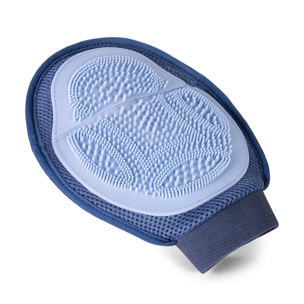 Dual Function Dog Grooming Glove Detangling Massage Tool Slicker Brush One Size Fits All Wet Dry Use Textured Design