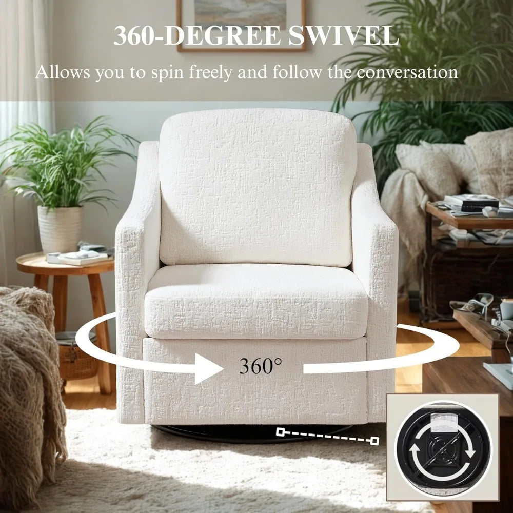 Swivel Accent Chair Sets of 2, 360° Rotation Swivel Barrel Chair for Living Room Comfy Upholstered Armchair for Bedroom, Corner,