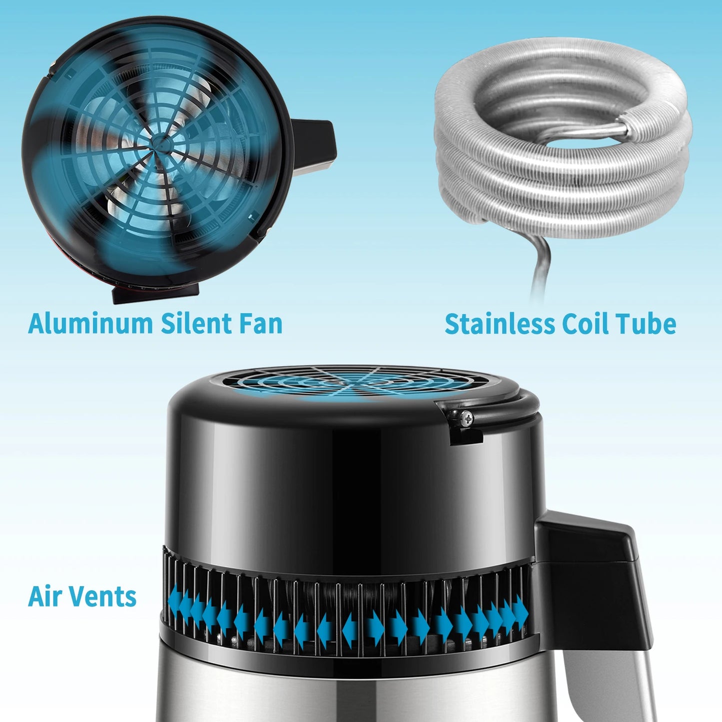 SucceBuy 4L Water Distiller Purifier Dual Temp Display