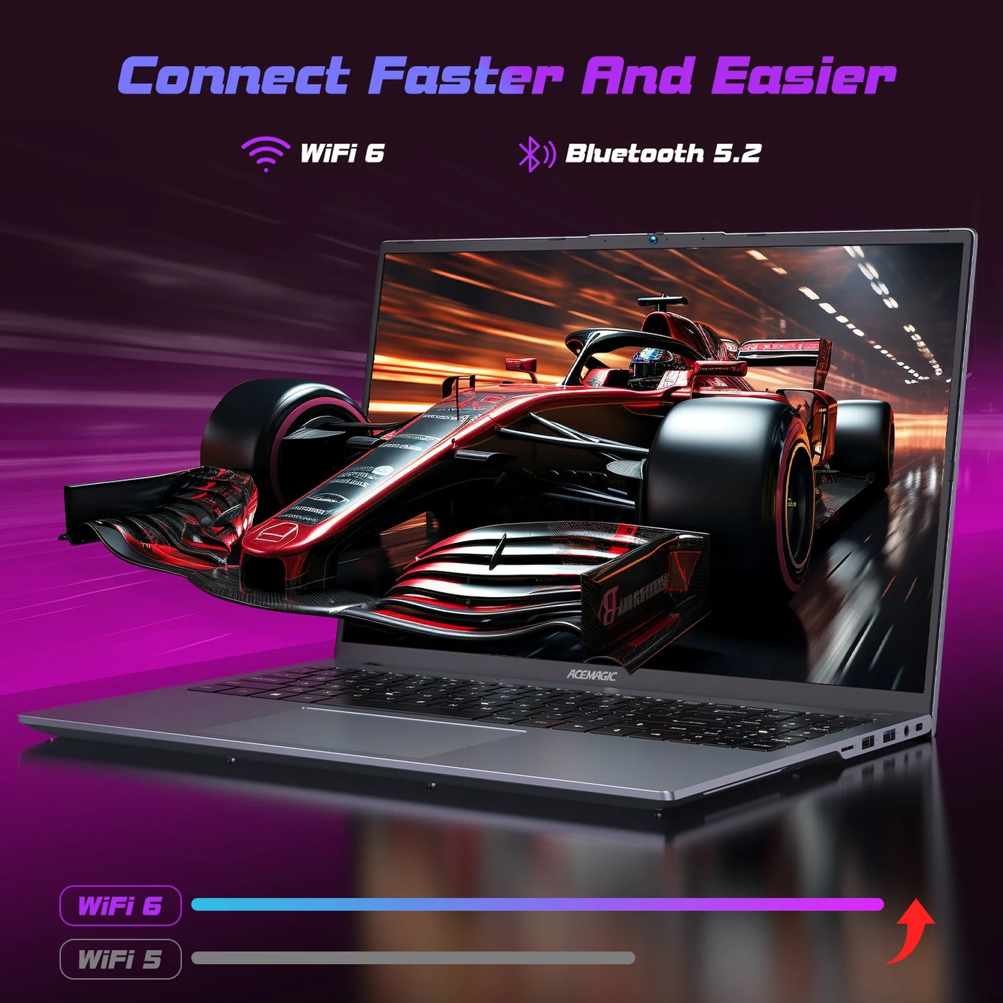 ACEMAGIC RX16 AMD Ryzen 7 6800H 16" Ultra Slim 4400MAH Laptop 16GB LPDDR5 Ram 512GB Rom Windows 11Pro BT5.2 Wifi 6 Notebook
