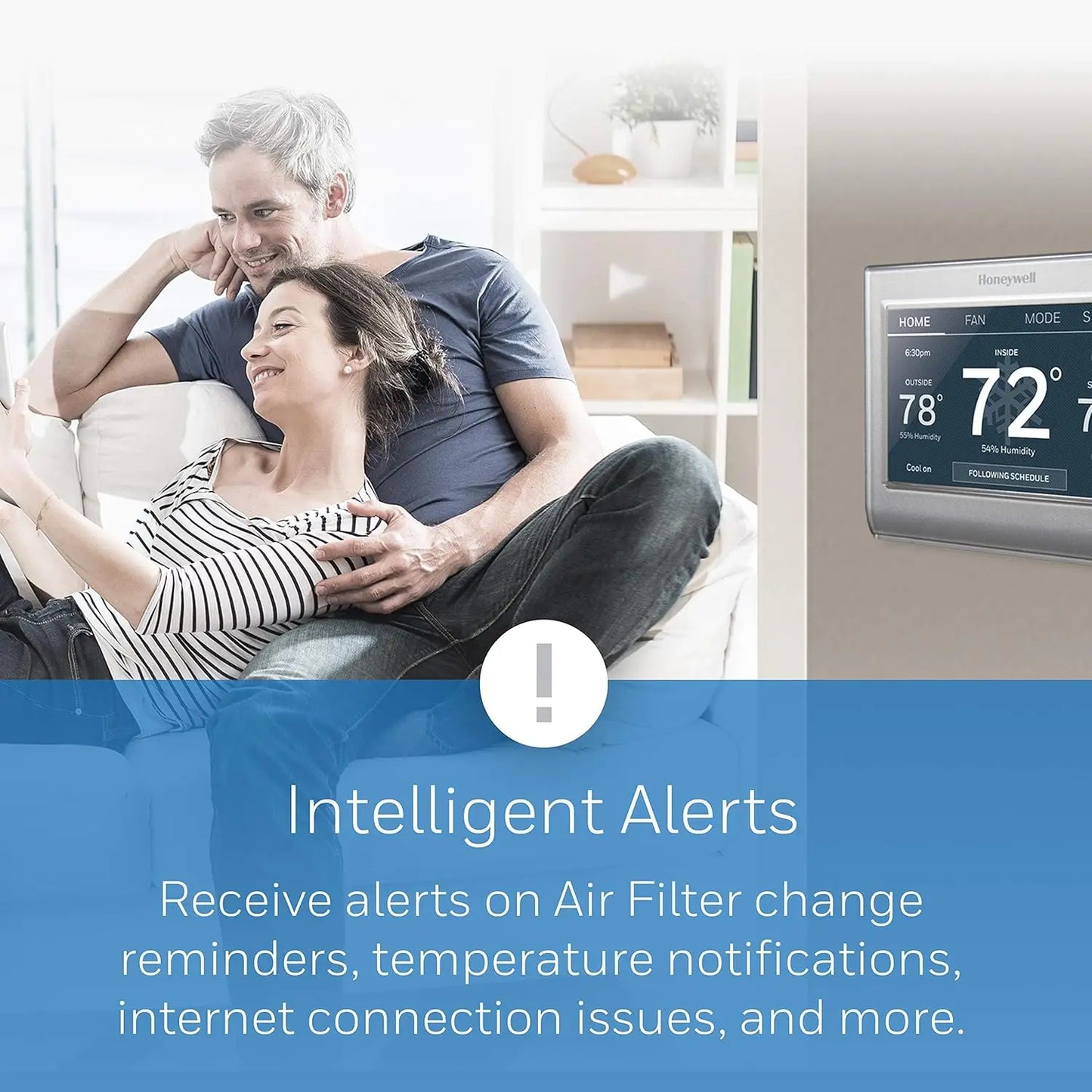 RTH9585WF1004 Wi-Fi Smart Color Thermostat, 7 Day Programmable, Touch Screen, Energy Star, Alexa Ready