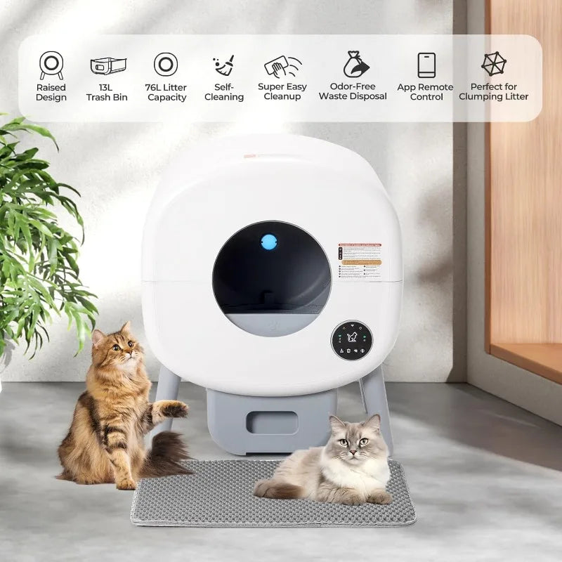 Extra Large Auto Litter Box Self Cleaning For Multiple Cats