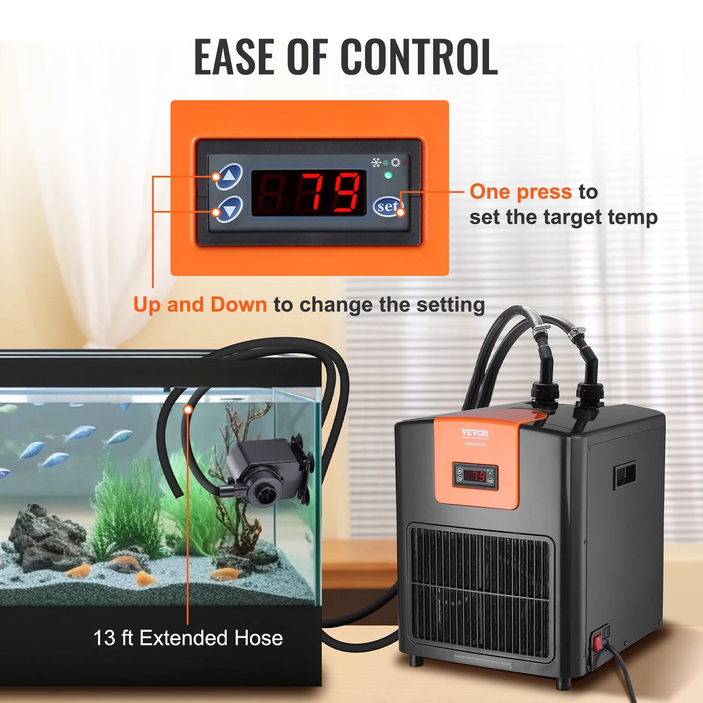 VEVOR Aquarium Chiller for Fresh Water Fish Tank Ultra Quiet