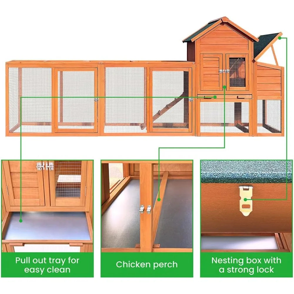 Large 122 Inch Wooden Chicken Coop For Indoor Outdoor Use