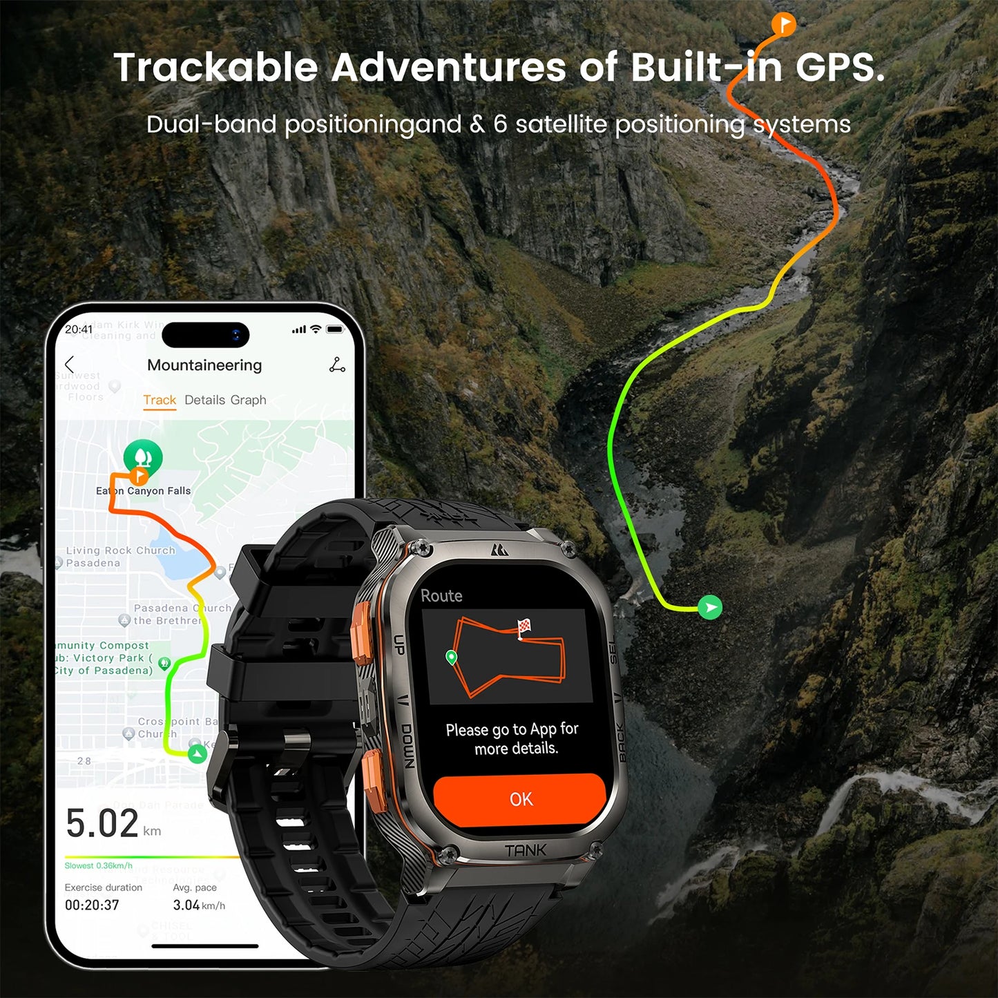 KOSPET Tank M3 Ultra GPS Smartwatch AMOLED AOD Fitness