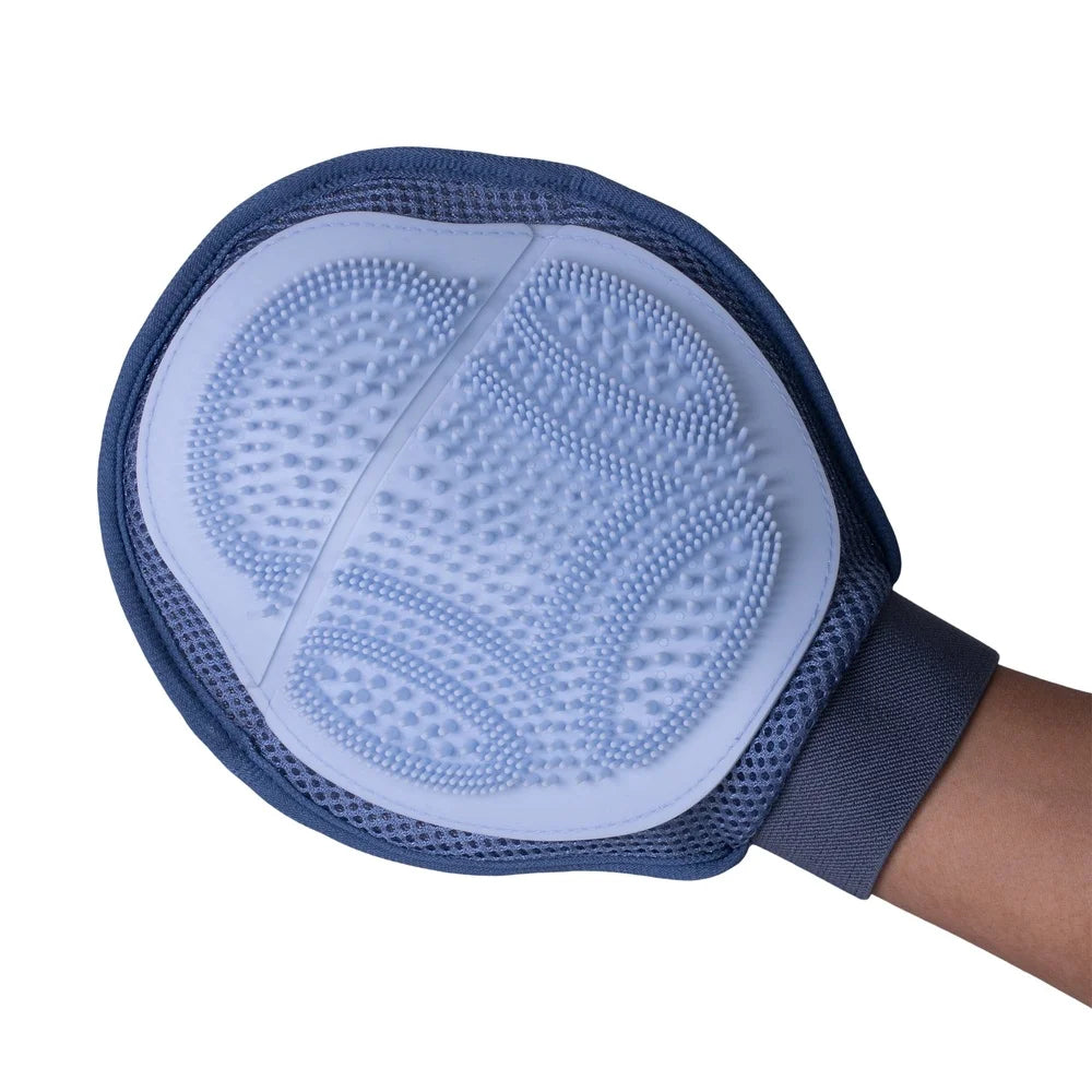 Dual Function Dog Grooming Glove Detangling Massage Tool Slicker Brush One Size Fits All Wet Dry Use Textured Design
