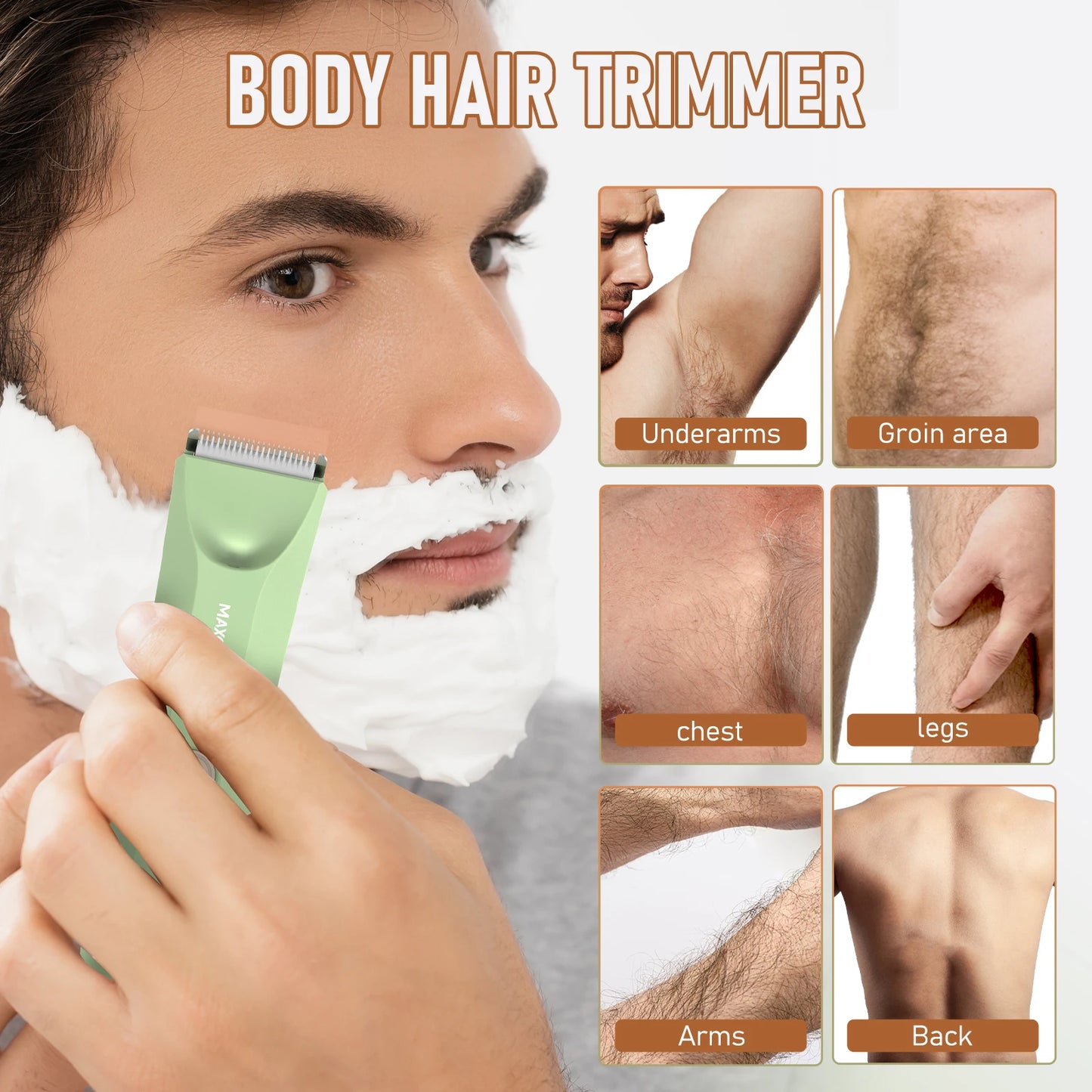 MAXGROOM Body Hair Trimmer For Men Waterproof IXP7