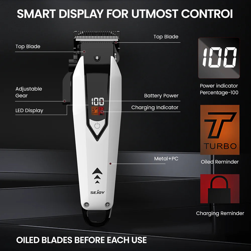 Sejoy Cordless Hair Clippers For Men LED Display Blades