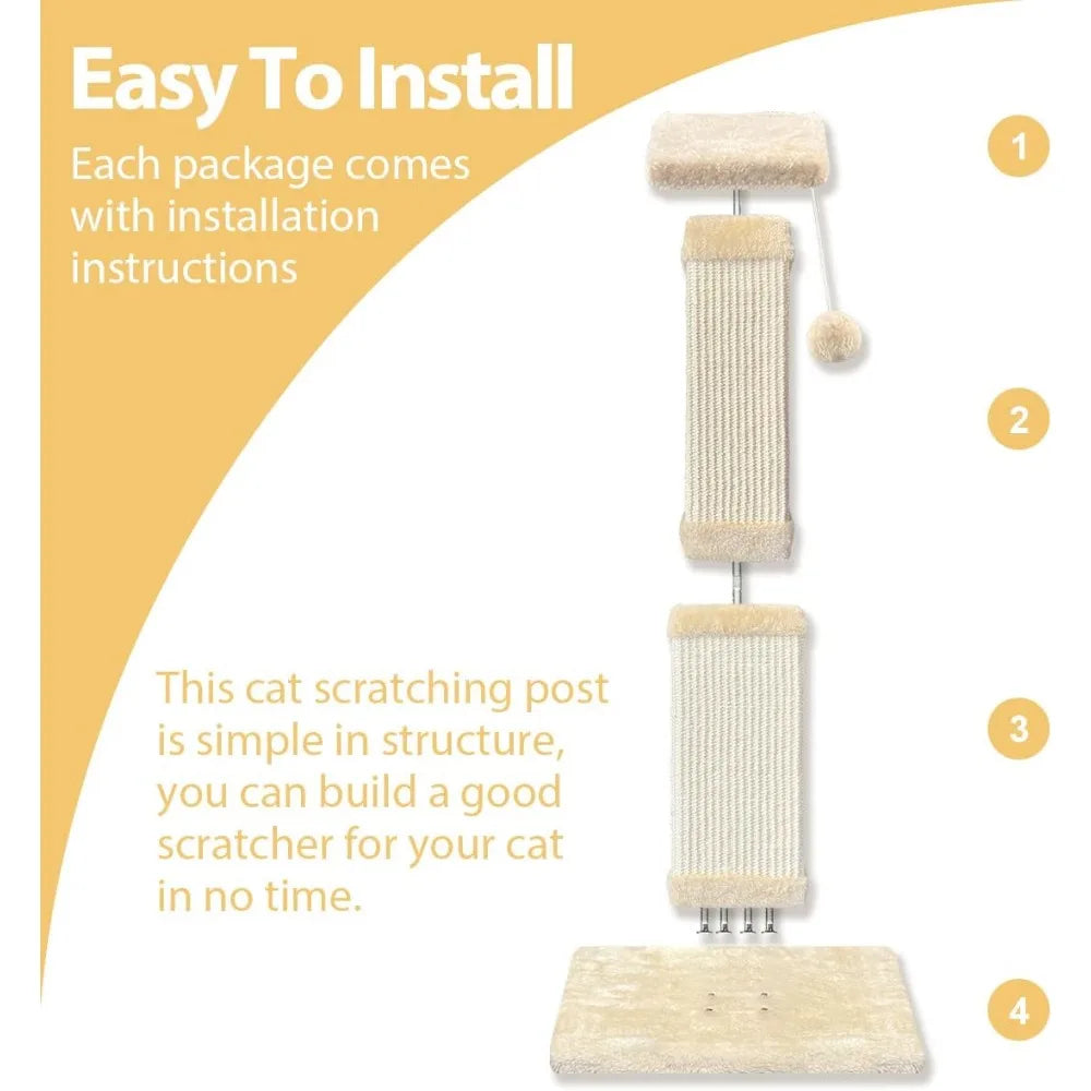 32 Inch Cat Scratching Post For Large Indoor Cats Home Use