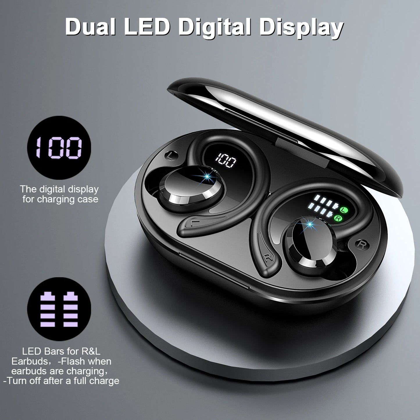 Drsaec Wireless Earbuds Bluetooth 5.3 Noise Cancelling IPX7