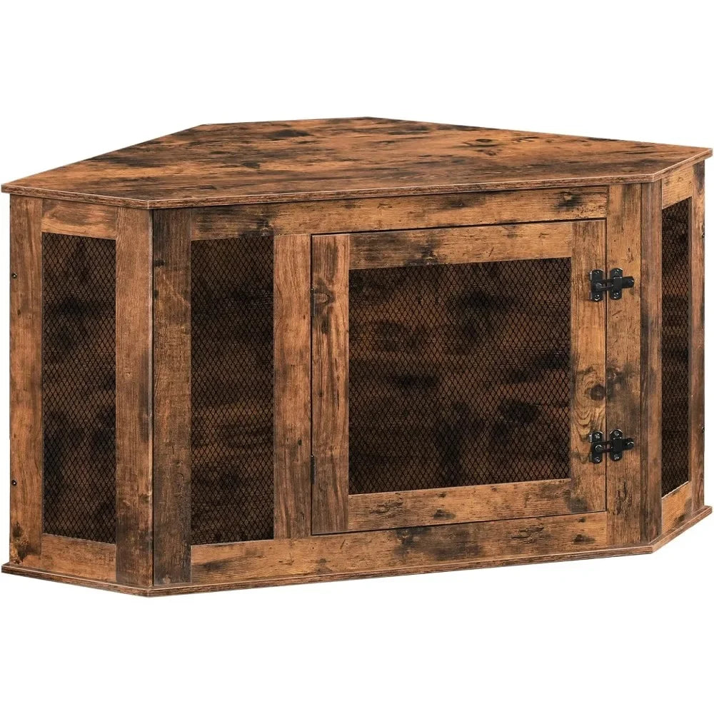 Corner Wooden Dog Crate End Table For Small To Medium Dog