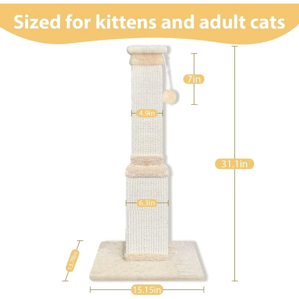 32 Inch Cat Scratching Post For Large Indoor Cats Home Use