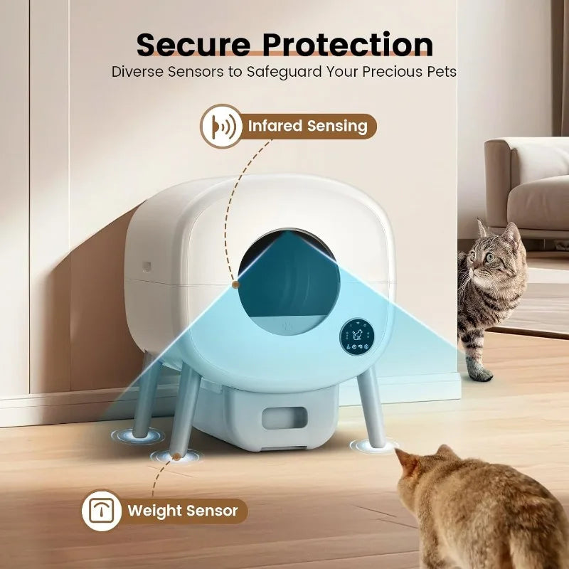 Extra Large Auto Litter Box Self Cleaning For Multiple Cats