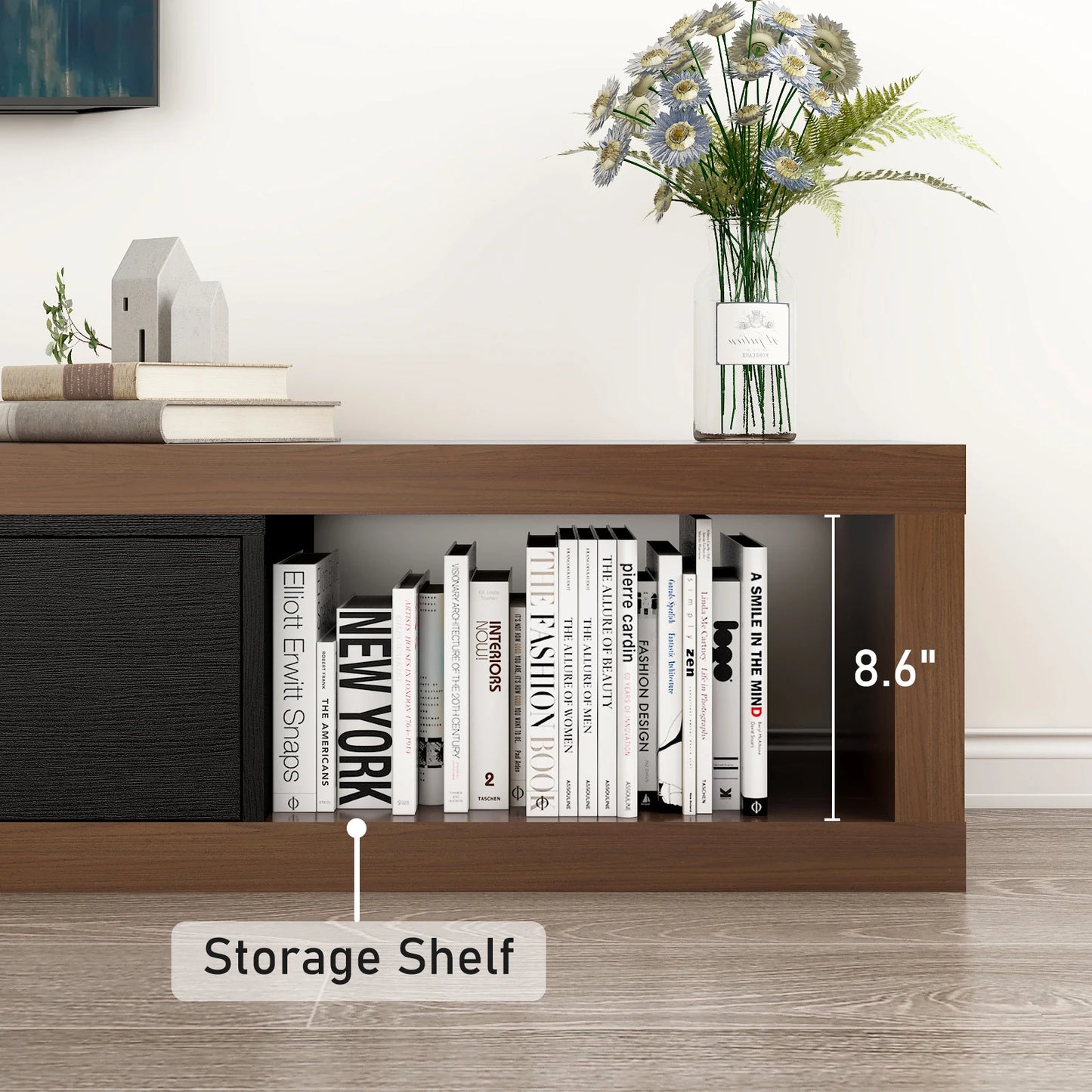 Extendable TV Stand Wood Media Console Up To 120 Inch TV