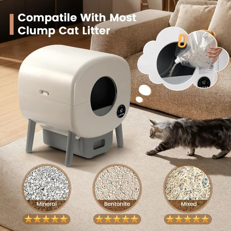 Extra Large Auto Litter Box Self Cleaning For Multiple Cats