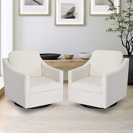 Swivel Accent Chair Sets of 2, 360° Rotation Swivel Barrel Chair for Living Room Comfy Upholstered Armchair for Bedroom, Corner,