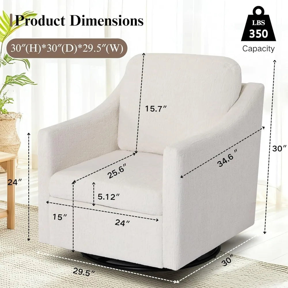 Swivel Accent Chair Sets of 2, 360° Rotation Swivel Barrel Chair for Living Room Comfy Upholstered Armchair for Bedroom, Corner,