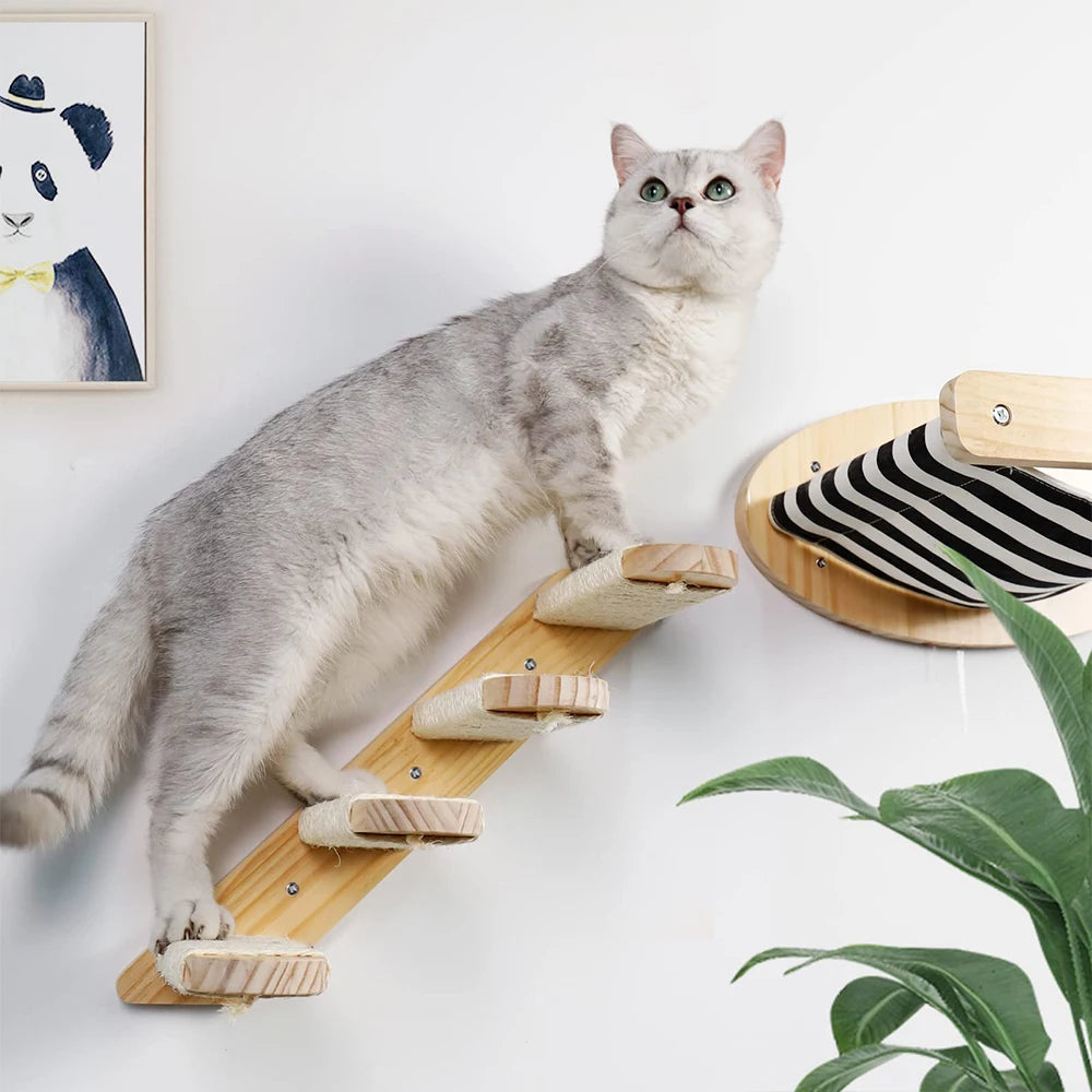 Three Piece Cat Hammock Wall Mounted Scratching Posts Set