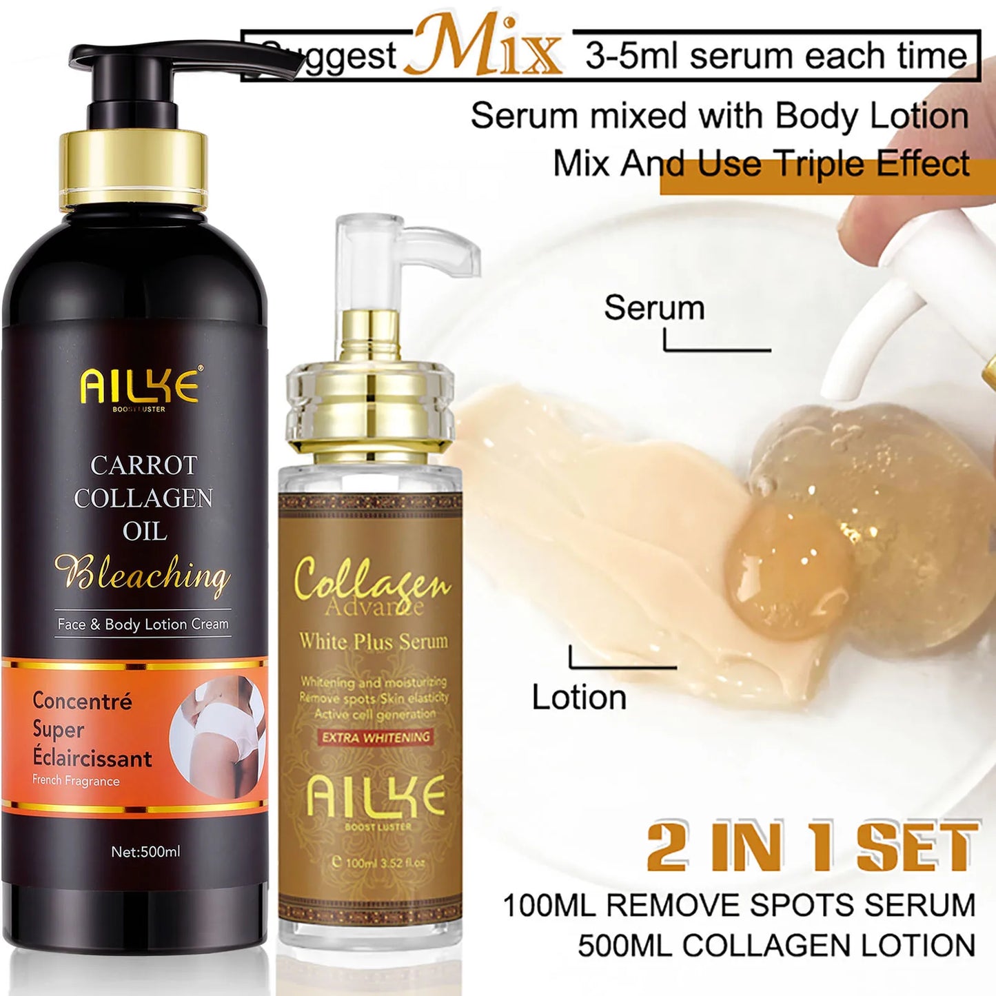 Ailke Collagen Whitening Kit Moisturizer Brightening Cream