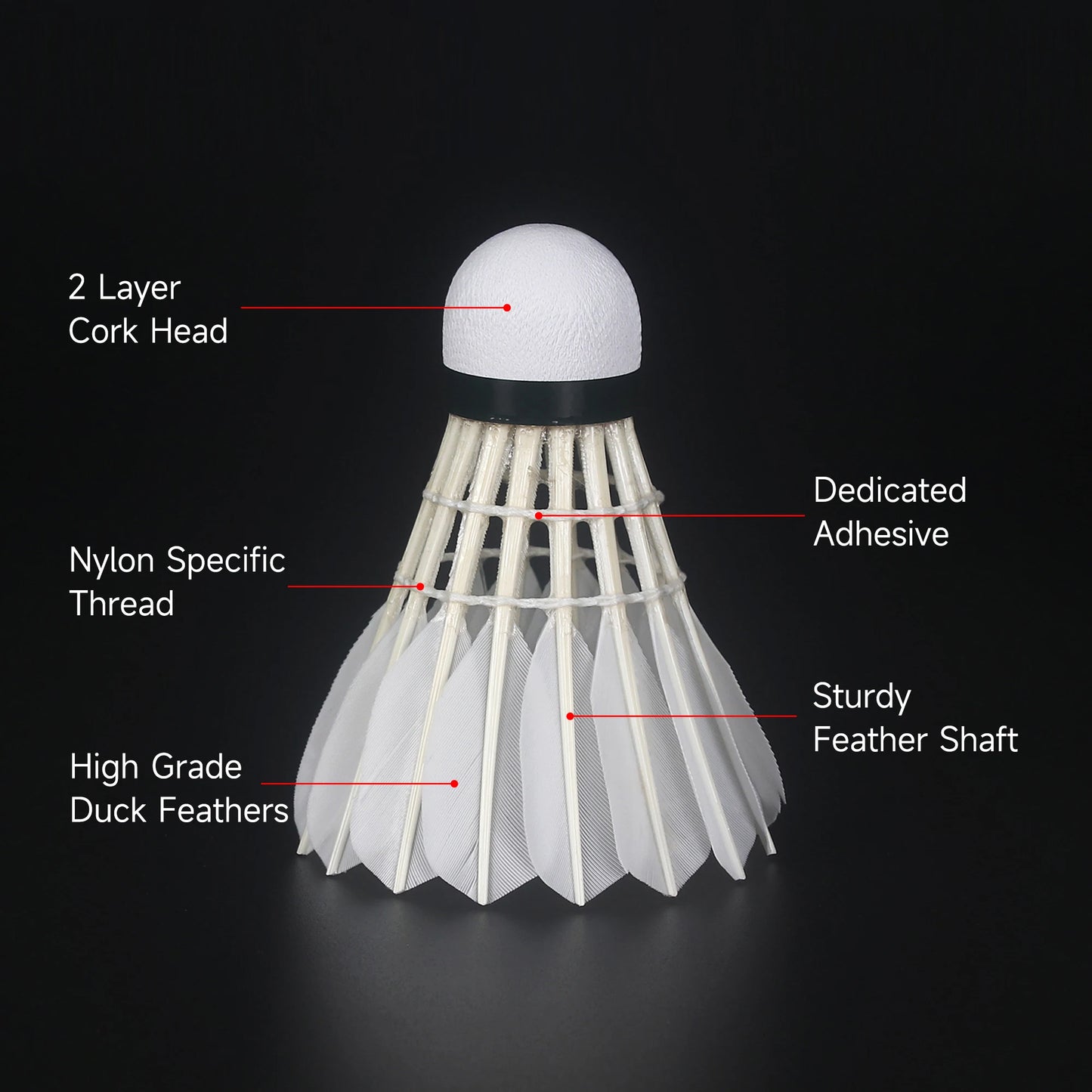Kunli Badminton Shuttlecocks Duck Feather Durable Stability